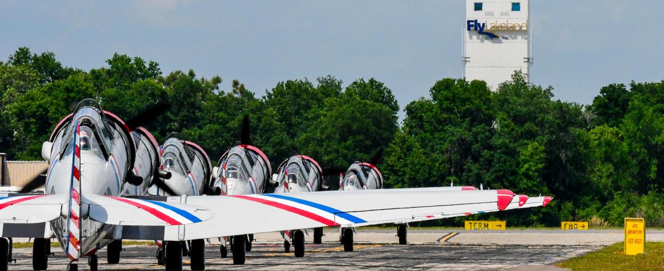 Planes lined up at Fly Lakeland